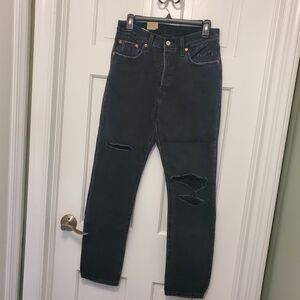 Levi's 501 Black Men's Straight Jeans 27 X 30 BUTTON, Casual